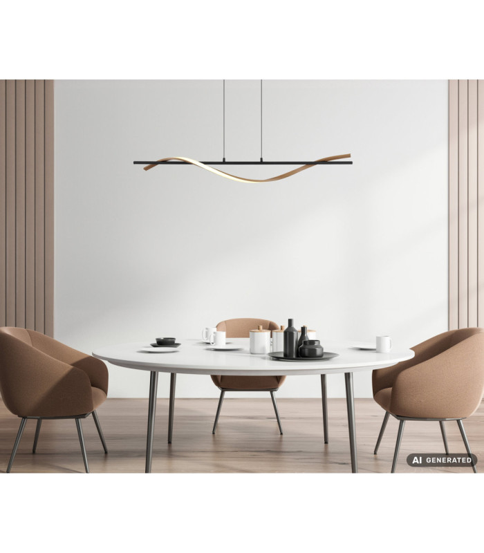 Watkins Integrated Led Pendant Ceiling Light Matt Black 3000K-5
