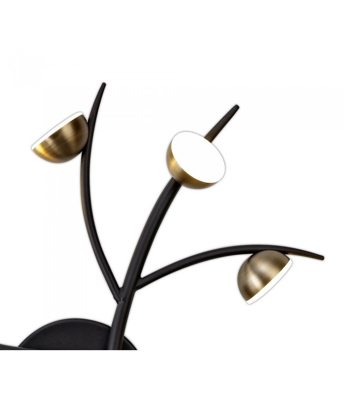 12 Light Semi-Flush, 12 x 3W LED, 3000K, 1980lm, Black, Antique Brass - 5