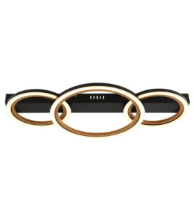 Dakari I Triple Ring Integrated Led Semi Flush Ceiling Light Matt Black 3000K-3
