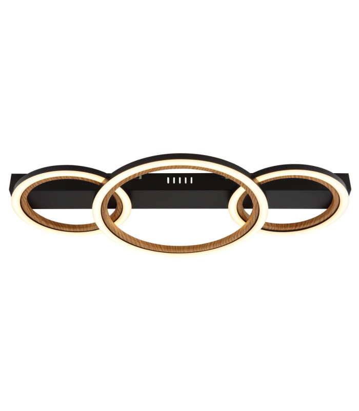 Dakari I Triple Ring Integrated Led Semi Flush Ceiling Light Matt Black 3000K-3