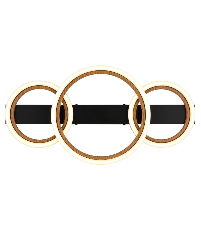 Dakari I Triple Ring Integrated Led Semi Flush Ceiling Light Matt Black 3000K-4