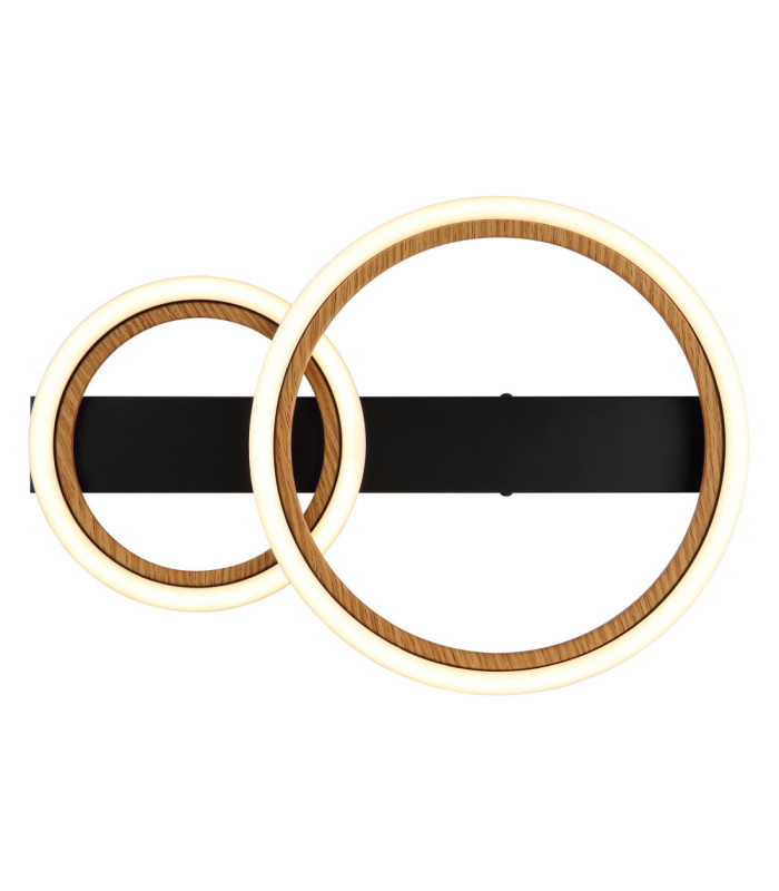 Dakari I Twin Ring Integrated Led Semi Flush Ceiling Light Matt Black 3000K-4