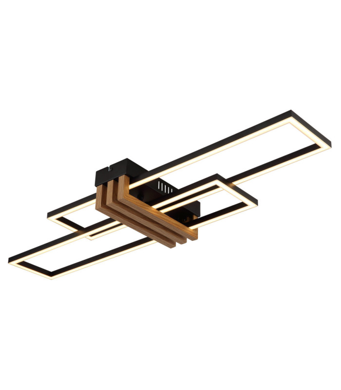 Dakari I Twin Rectangle Integrated Led Semi Flush Ceiling Light Matt Black 3000K-1