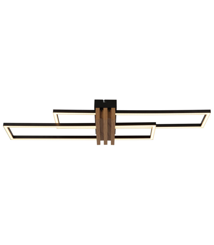 Dakari I Twin Rectangle Integrated Led Semi Flush Ceiling Light Matt Black 3000K-3