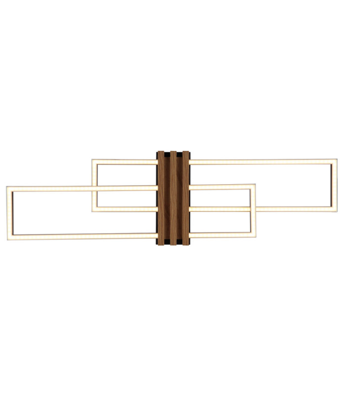 Dakari I Twin Rectangle Integrated Led Semi Flush Ceiling Light Matt Black 3000K-4