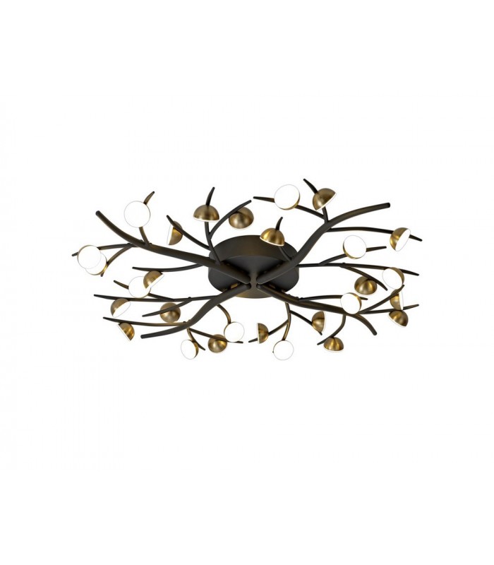 28 Light Semi-Flush, 28 x 3W LED, 3000K, 4400lm, Black, Antique Brass - 1