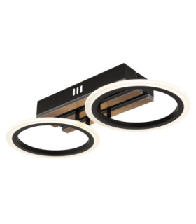 Blevins 2 Ring Integrated Led Semi Flush Ceiling Light Matt Black 3000-4200-6000K-1