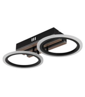 Blevins 2 Ring Integrated Led Semi Flush Ceiling Light Matt Black 3000-4200-6000K-2