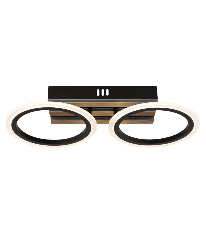 Blevins 2 Ring Integrated Led Semi Flush Ceiling Light Matt Black 3000-4200-6000K-3
