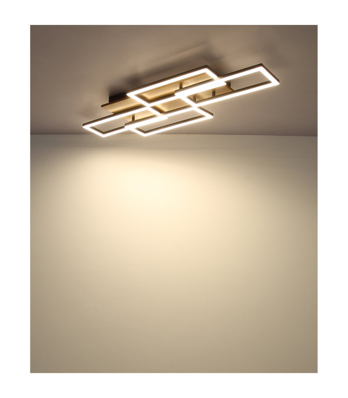 Jeffry Integrated Led Semi Flush Ceiling Light Brown 3000-6500K-7