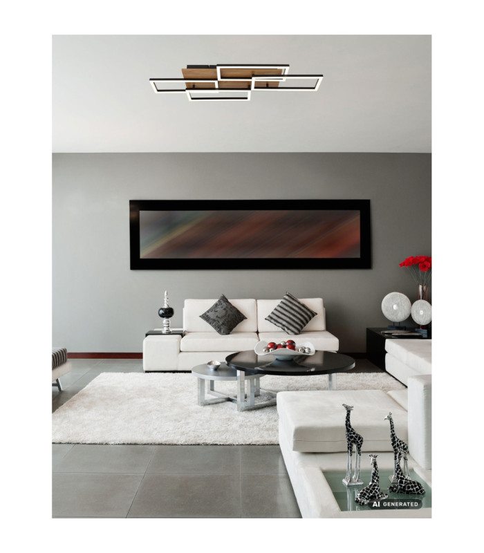 Jeffry Integrated Led Semi Flush Ceiling Light Brown 3000-6500K-9