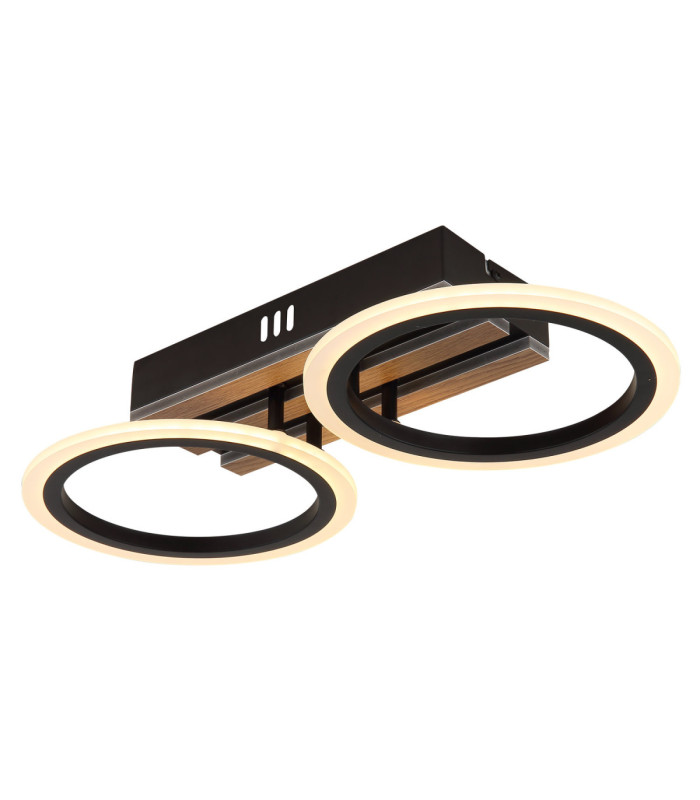 Blevins 2 Ring Integrated Led Semi Flush Ceiling Light Matt Black 3000-4200-6000K-5