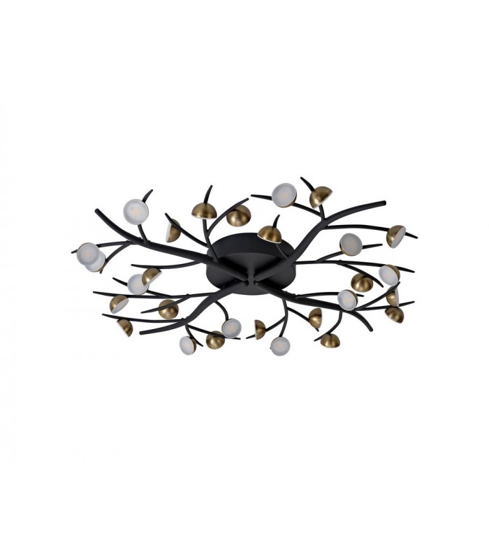 28 Light Semi-Flush, 28 x 3W LED, 3000K, 4400lm, Black, Antique Brass - 3