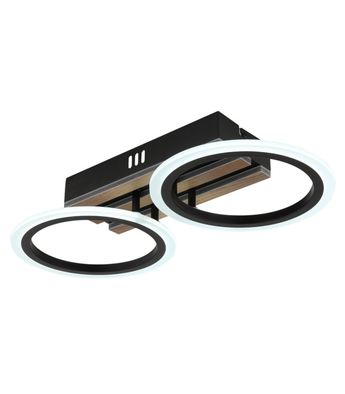Blevins 2 Ring Integrated Led Semi Flush Ceiling Light Matt Black 3000-4200-6000K-6