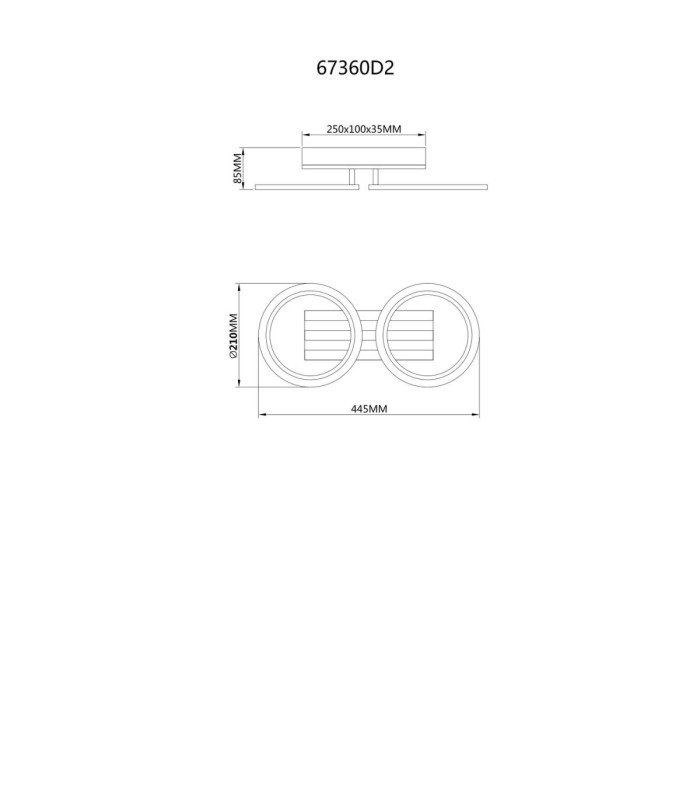 Blevins 2 Ring Integrated Led Semi Flush Ceiling Light Matt Black 3000-4200-6000K-9