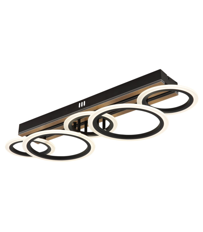 Blevins 5 Ring Integrated Led Semi Flush Ceiling Light Matt Black 3000-4200-6000K-1