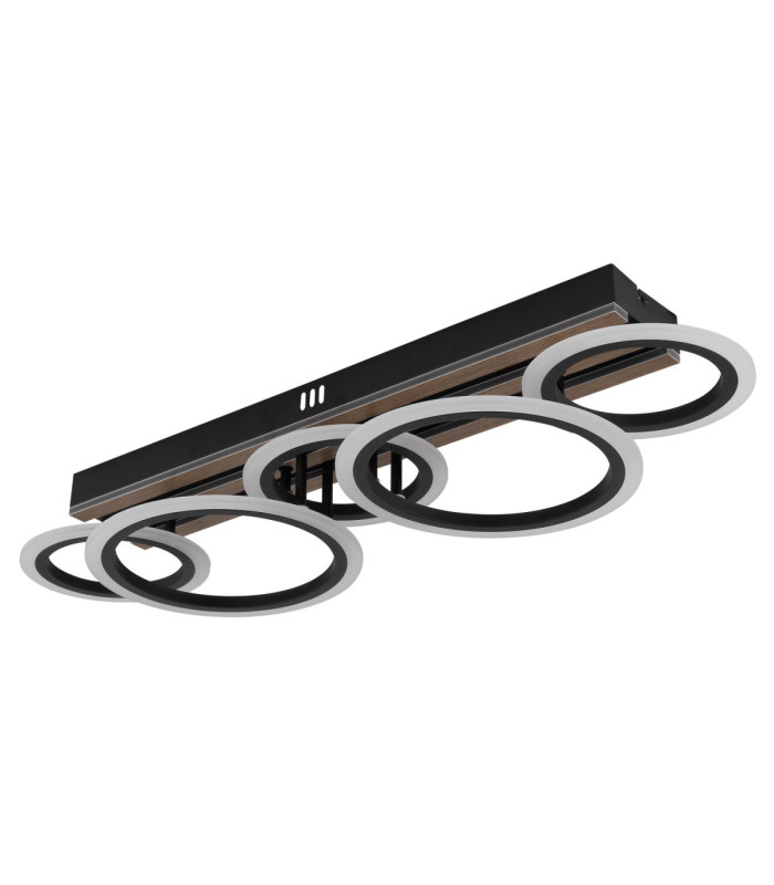 Blevins 5 Ring Integrated Led Semi Flush Ceiling Light Matt Black 3000-4200-6000K-2