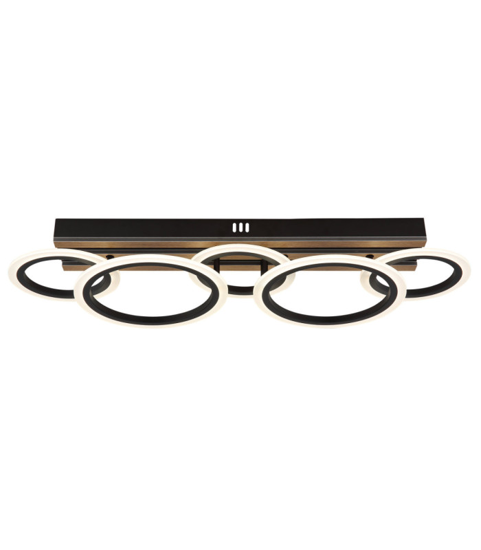 Blevins 5 Ring Integrated Led Semi Flush Ceiling Light Matt Black 3000-4200-6000K-3