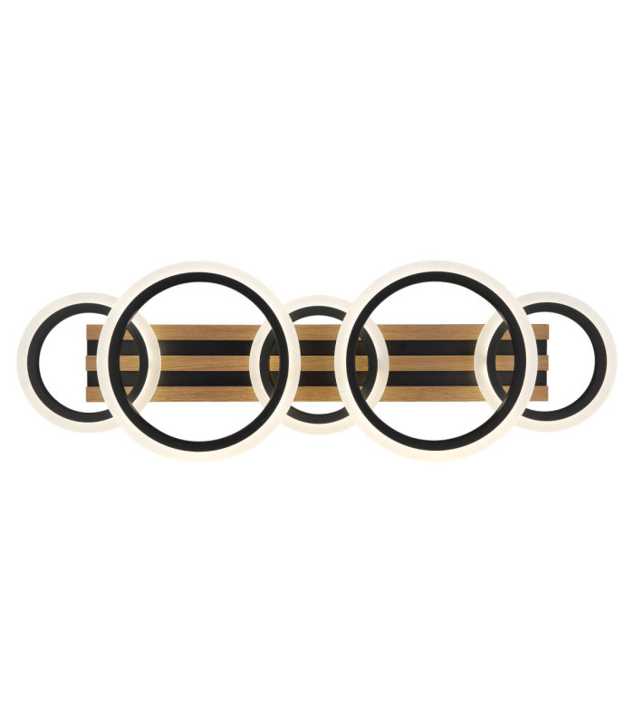 Blevins 5 Ring Integrated Led Semi Flush Ceiling Light Matt Black 3000-4200-6000K-4
