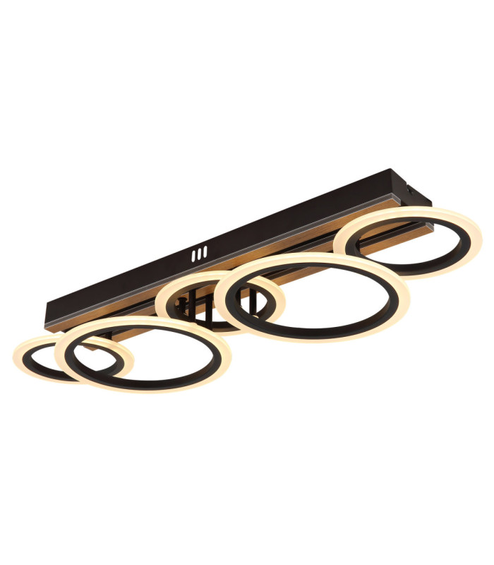 Blevins 5 Ring Integrated Led Semi Flush Ceiling Light Matt Black 3000-4200-6000K-5