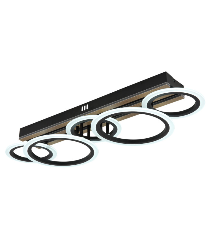 Blevins 5 Ring Integrated Led Semi Flush Ceiling Light Matt Black 3000-4200-6000K-6