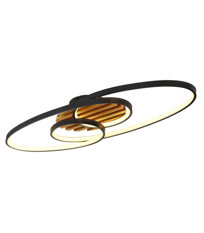 Tisha I Integrated Led Semi Flush Ceiling Light Matt Black 3000K-1