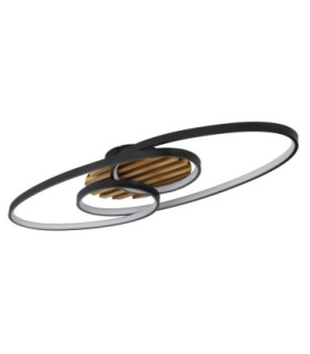 Tisha I Integrated Led Semi Flush Ceiling Light Matt Black 3000K-2
