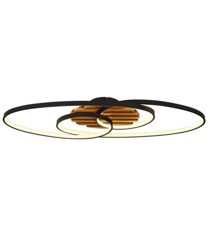 Tisha I Integrated Led Semi Flush Ceiling Light Matt Black 3000K-3
