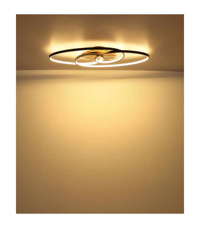 Tisha I Integrated Led Semi Flush Ceiling Light Matt Black 3000K-6