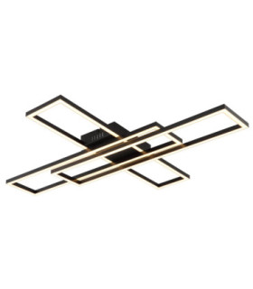 Tatjana Integrated Led Semi Flush Ceiling Light Matt Black 3000K-1