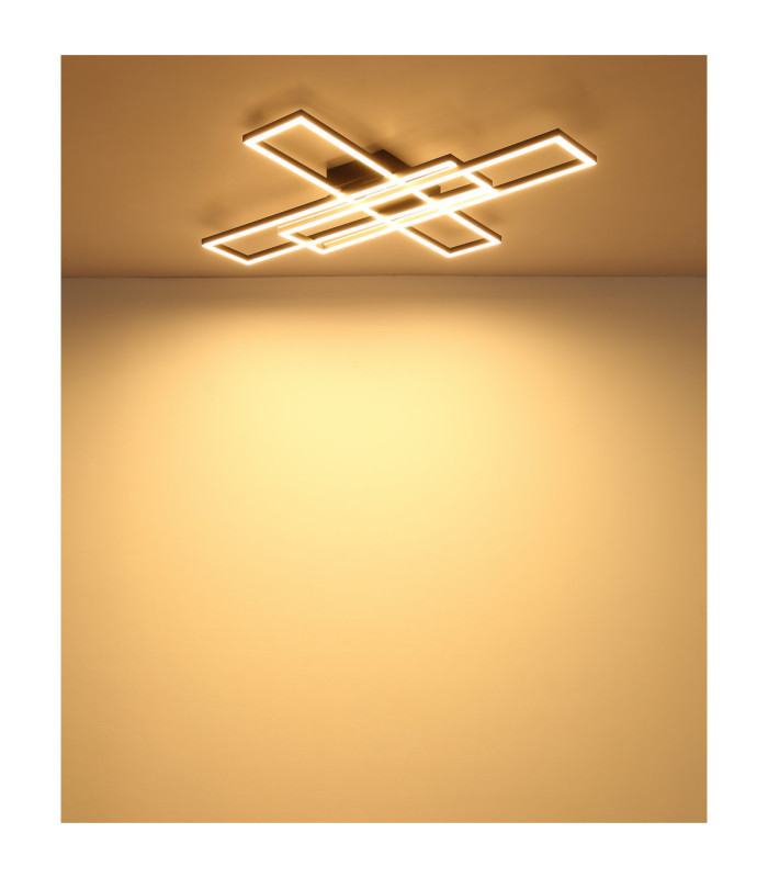 Tatjana Integrated Led Semi Flush Ceiling Light Matt Black 3000K-6