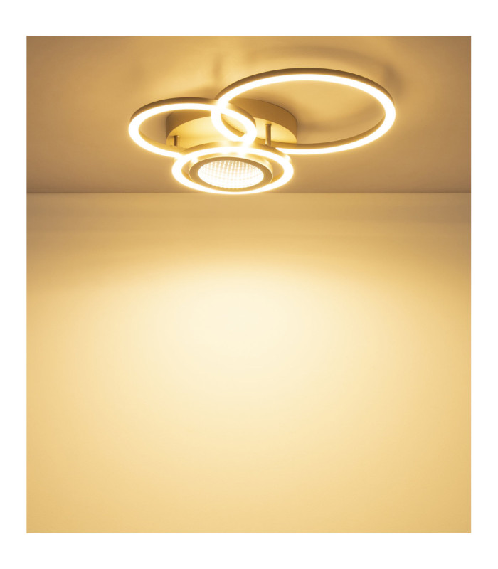 Randell Integrated Led Semi Flush Ceiling Light Matt Sand Colour 3000K-5