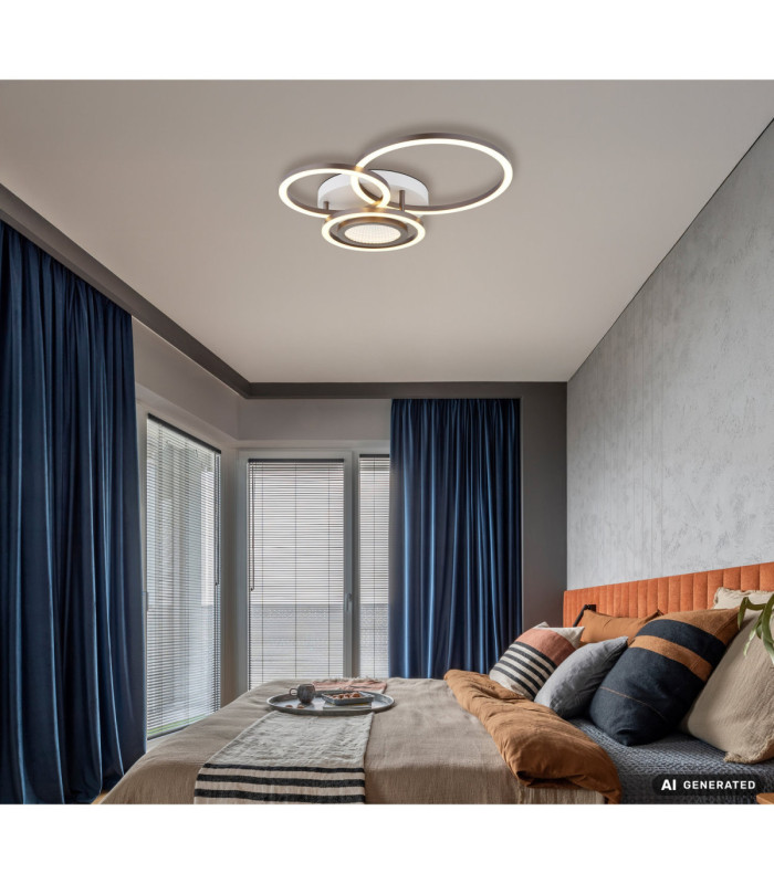 Randell Integrated Led Semi Flush Ceiling Light Matt White 3000K-6