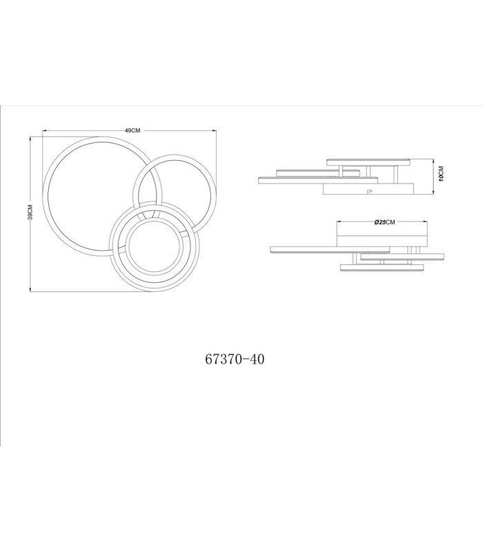 Randell Integrated Led Semi Flush Ceiling Light Matt White 3000K-7