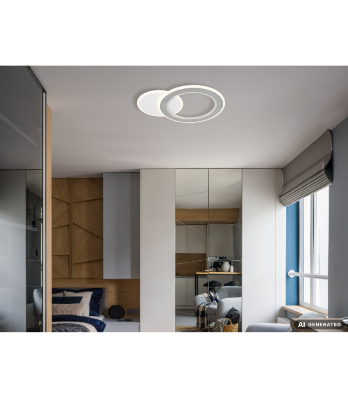 Mavis Integrated Led Semi Flush Ceiling Light, Matt White 2700-6500K