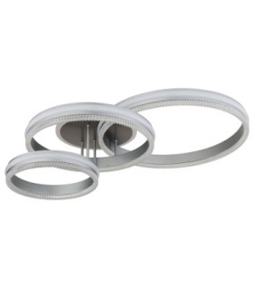 Francine Triple Ring Integrated Led Semi Flush Ceiling Light Matt Gunmetal 2700-6000K-2