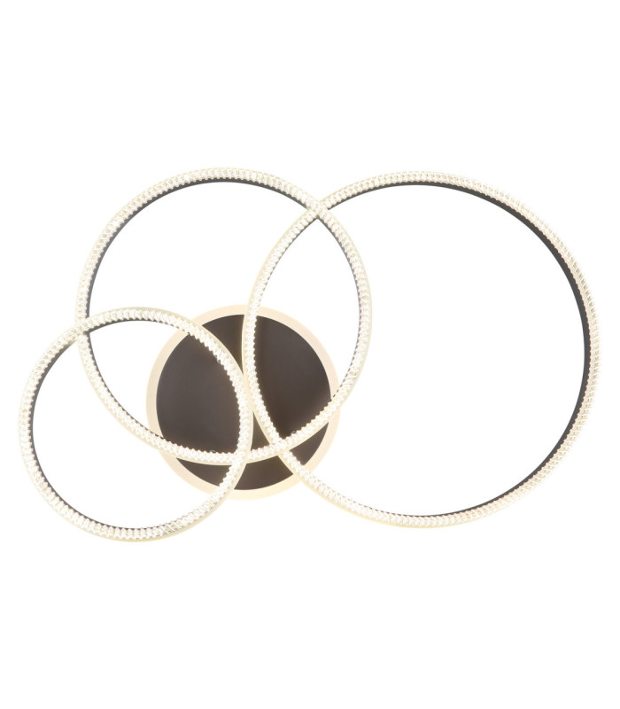 Francine Triple Ring Integrated Led Semi Flush Ceiling Light Matt Gunmetal 2700-6000K-3