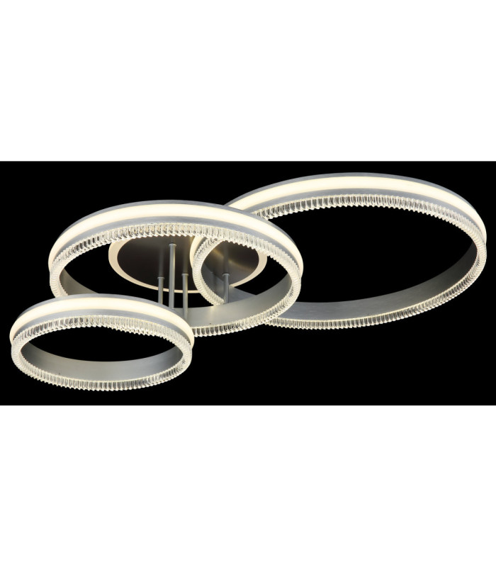 Francine Triple Ring Integrated Led Semi Flush Ceiling Light Matt Gunmetal 2700-6000K-4