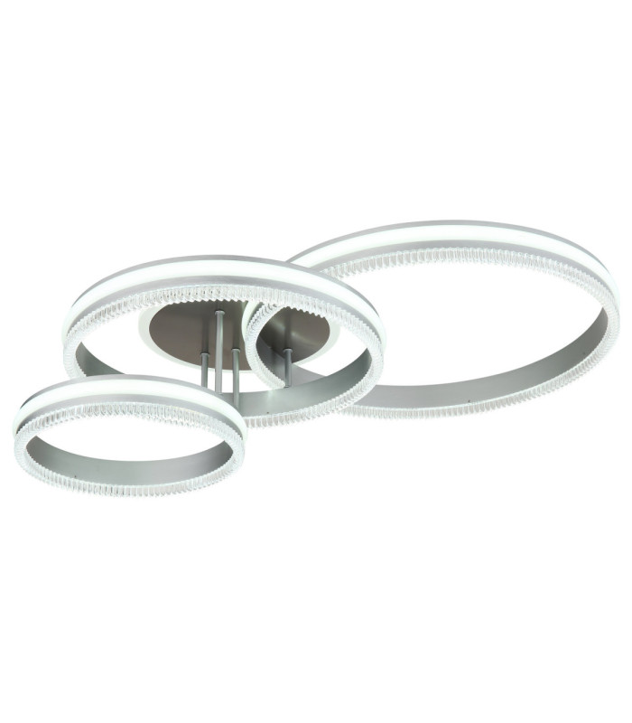 Francine Triple Ring Integrated Led Semi Flush Ceiling Light Matt Gunmetal 2700-6000K-6