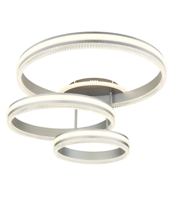 Francine Triple Ring Integrated Led Semi Flush Ceiling Light Matt Gunmetal 2700-6000K-7