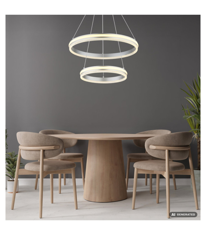 Francine Integrated Led Pendant Ceiling Light Matt Gunmetal 2700-6000K-9
