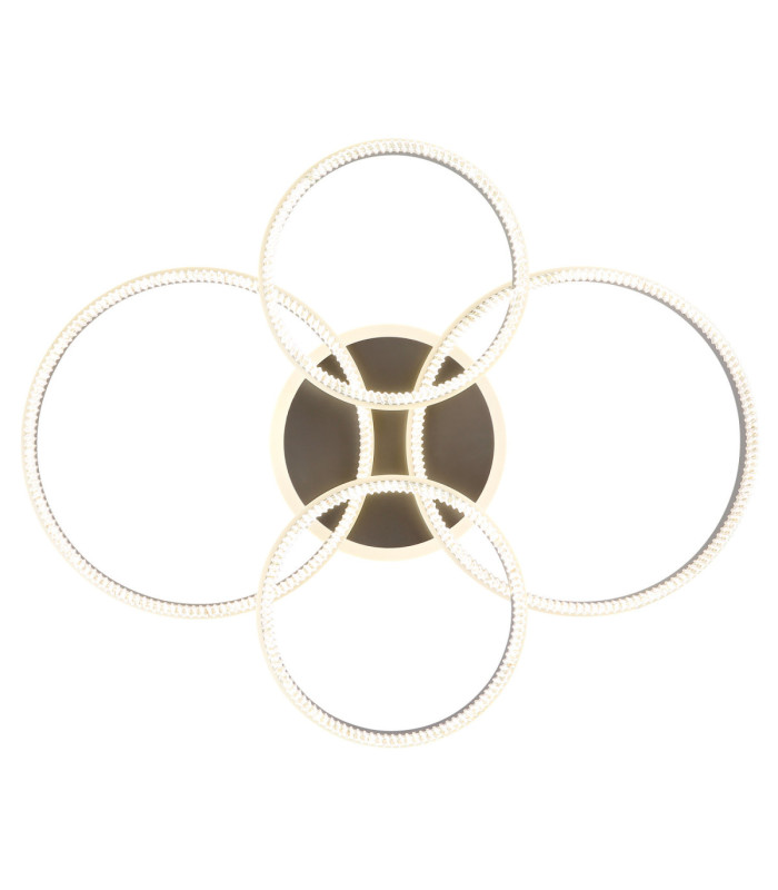 Francine Quad Ring Integrated Led Semi Flush Ceiling Light Matt Gunmetal 2700-6000K-3