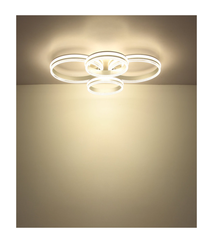 Francine Quad Ring Integrated Led Semi Flush Ceiling Light Matt Gunmetal 2700-6000K-7