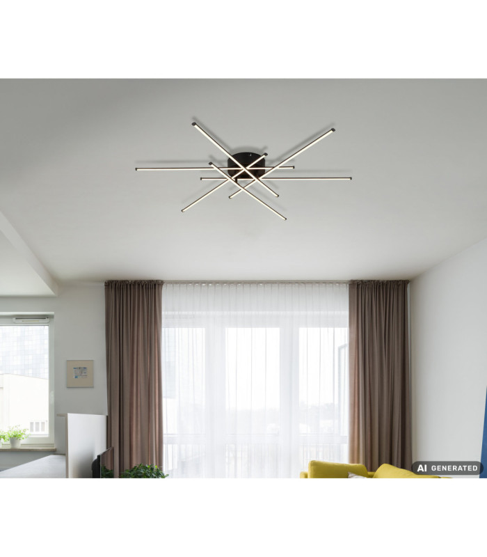Lawson Integrated Led Semi Flush Ceiling Light Matt Black 3000K-6