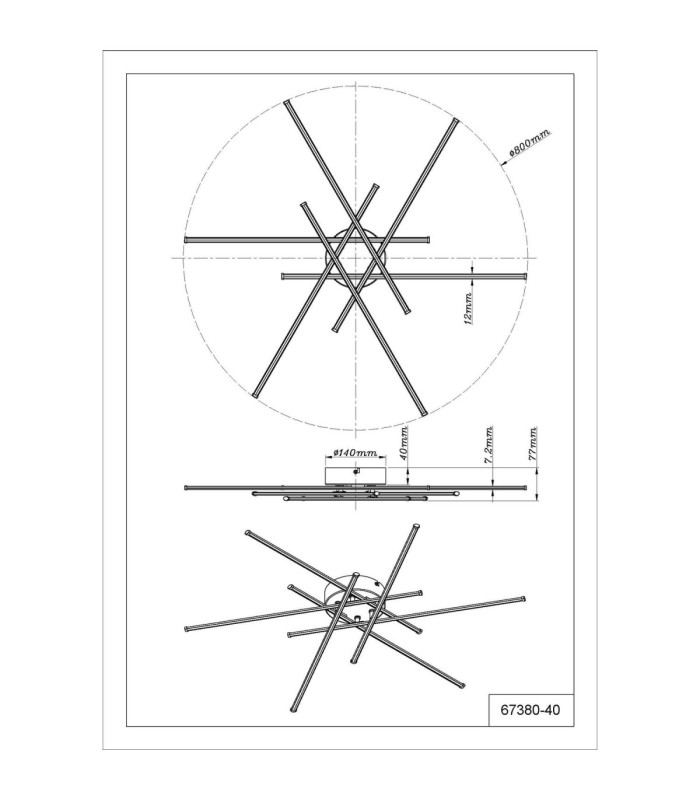 Lawson Integrated Led Semi Flush Ceiling Light Matt Black 3000K-7