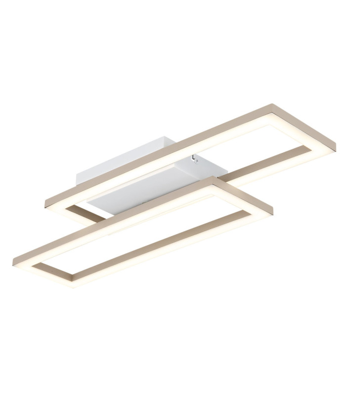 Wilton Twin Square Integrated Led Semi Flush Ceiling Light Matt White 3000-4000-6000K-1