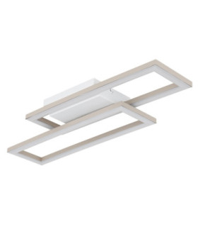Wilton Twin Square Integrated Led Semi Flush Ceiling Light Matt White 3000-4000-6000K-2