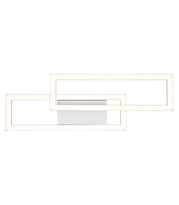 Wilton Twin Square Integrated Led Semi Flush Ceiling Light Matt White 3000-4000-6000K-4