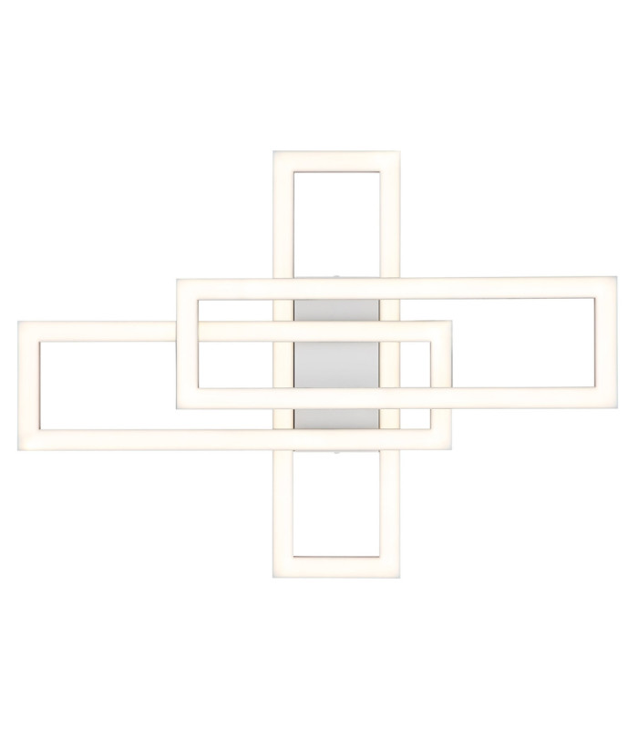 Wilton Triple Square Integrated Led Semi Flush Ceiling Light Matt White 3000-4000-6000K-4
