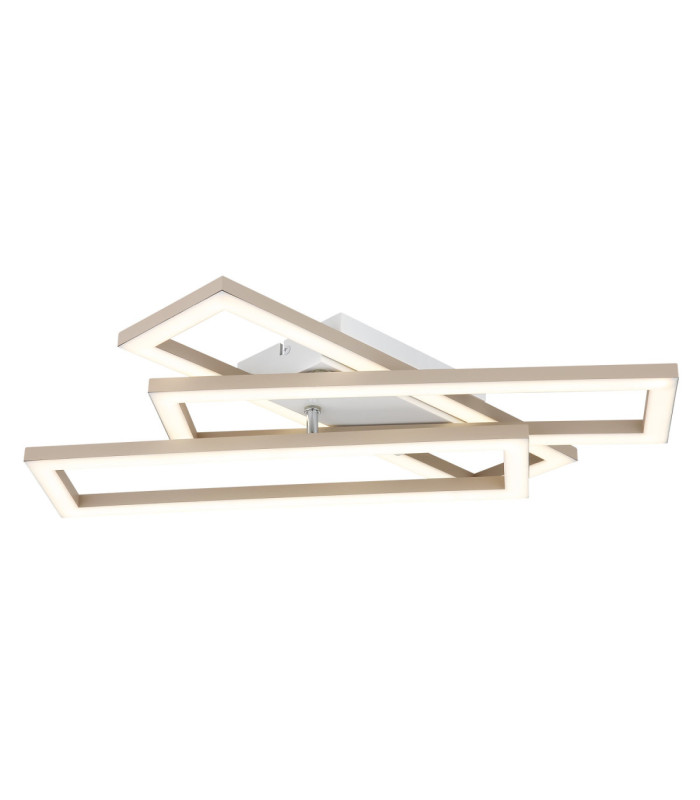 Wilton Triple Square Integrated Led Semi Flush Ceiling Light Matt White 3000-4000-6000K-7